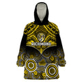 Personalised Richmond Football Wearable Blanket Hoodie Tigers Aboriginal Mix Polynesian Pattern LT14