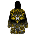 Personalised Richmond Football Wearable Blanket Hoodie Tigers Aboriginal Mix Polynesian Pattern LT14