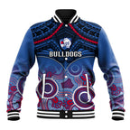 Bulldogs Football Baseball Jacket Doggies Aboriginal Mix Polynesian Pattern LT14