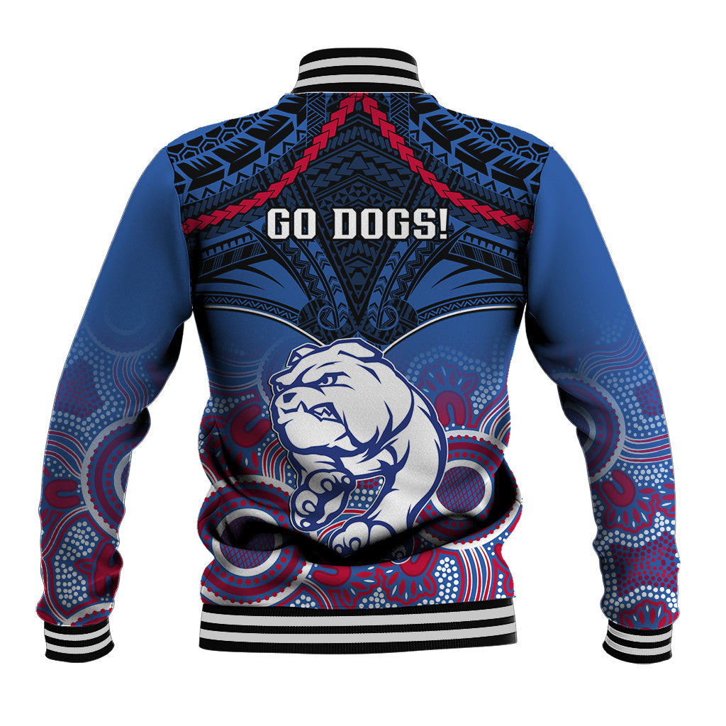 Bulldogs Football Baseball Jacket Doggies Aboriginal Mix Polynesian Pattern LT14