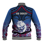 Bulldogs Football Baseball Jacket Doggies Aboriginal Mix Polynesian Pattern LT14