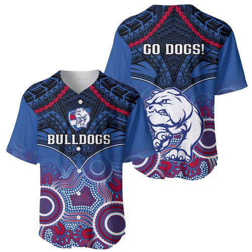 Bulldogs Football Baseball Jersey Doggies Aboriginal Mix Polynesian Pattern LT14