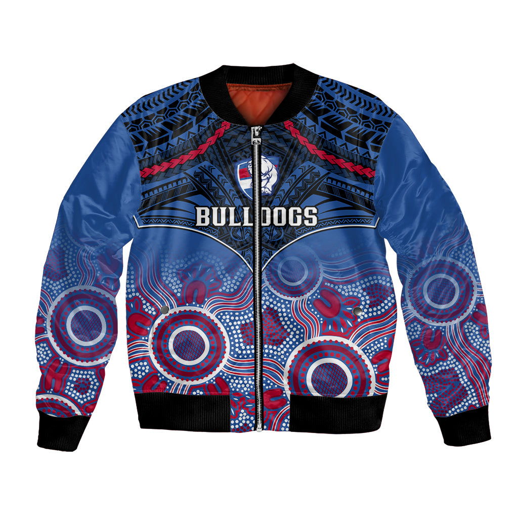 Bulldogs Football Bomber Jacket Doggies Aboriginal Mix Polynesian Pattern LT14