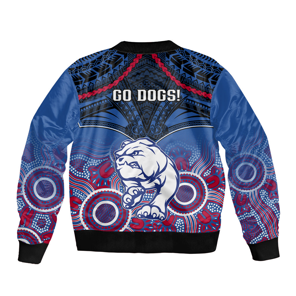 Bulldogs Football Bomber Jacket Doggies Aboriginal Mix Polynesian Pattern LT14