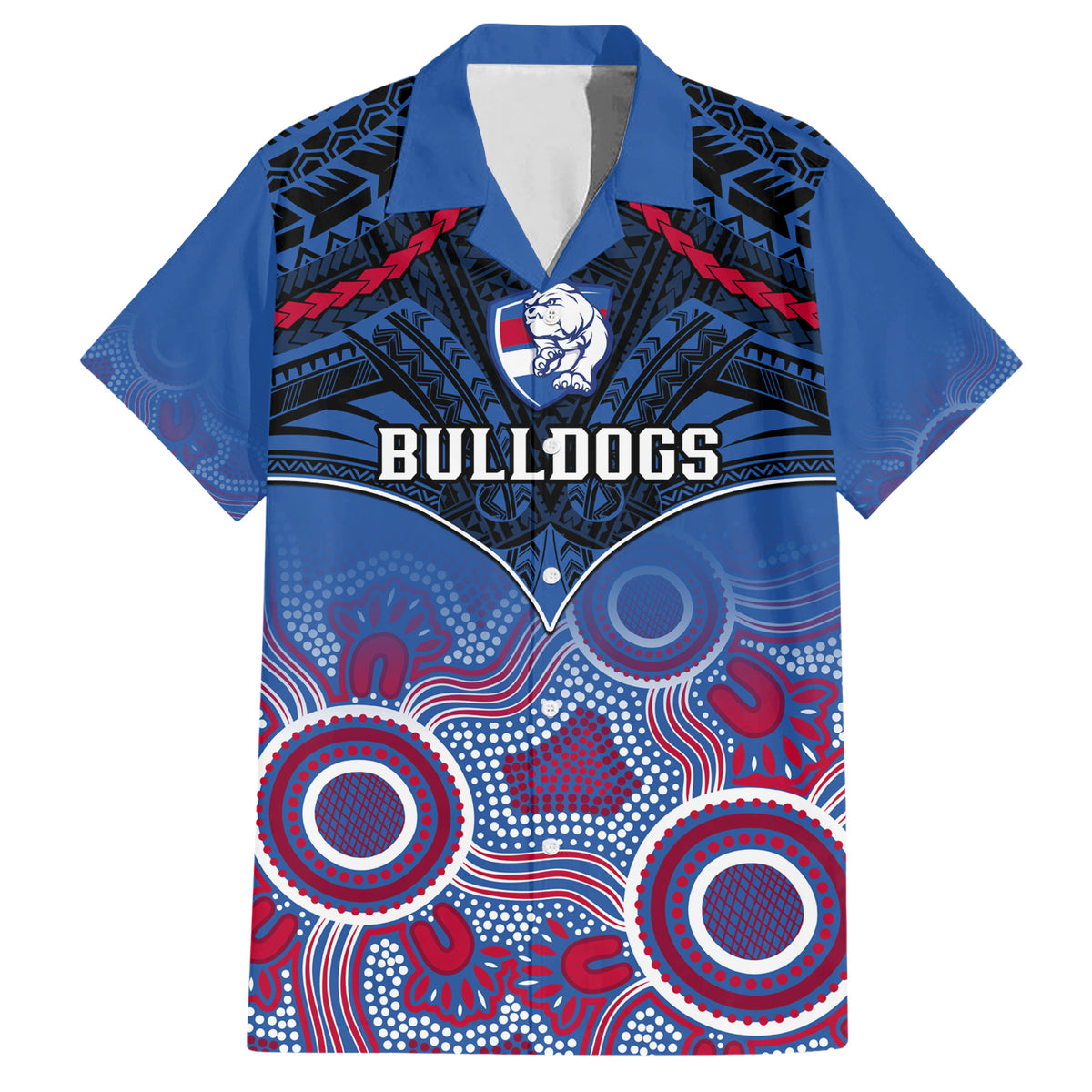 Bulldogs Football Hawaiian Shirt Doggies Aboriginal Mix Polynesian Pattern LT14