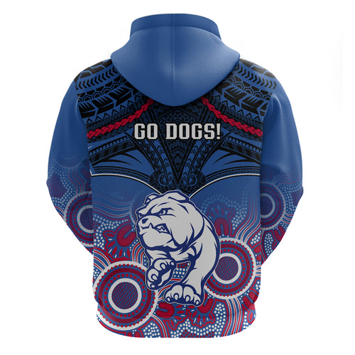 Bulldogs Football Hoodie Doggies Aboriginal Mix Polynesian Pattern LT14