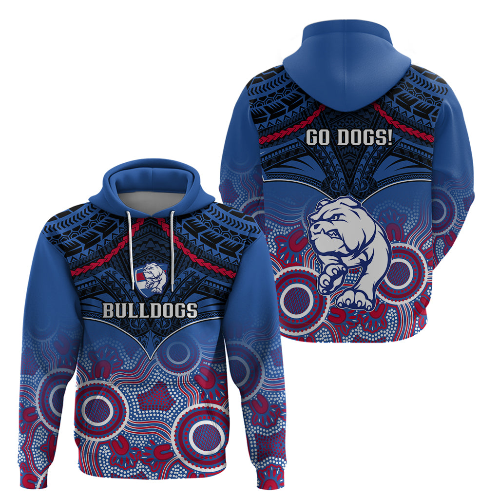 Bulldogs Football Hoodie Doggies Aboriginal Mix Polynesian Pattern LT14