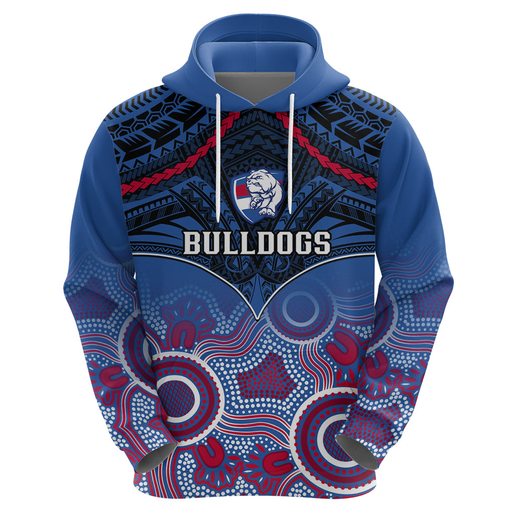 Bulldogs Football Hoodie Doggies Aboriginal Mix Polynesian Pattern LT14