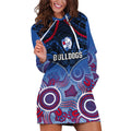 Bulldogs Football Hoodie Dress Doggies Aboriginal Mix Polynesian Pattern LT14
