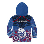 Bulldogs Football Kid Hoodie Doggies Aboriginal Mix Polynesian Pattern LT14