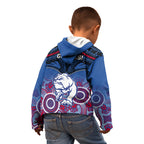 Bulldogs Football Kid Hoodie Doggies Aboriginal Mix Polynesian Pattern LT14