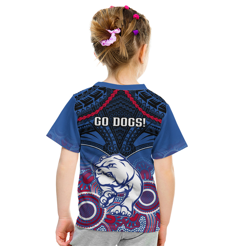 Bulldogs Football Kid T Shirt Doggies Aboriginal Mix Polynesian Pattern LT14