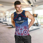 Bulldogs Football Men Tank Top Doggies Aboriginal Mix Polynesian Pattern LT14