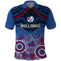 Bulldogs Football Polo Shirt Doggies Aboriginal Mix Polynesian Pattern LT14