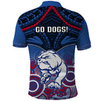 Bulldogs Football Polo Shirt Doggies Aboriginal Mix Polynesian Pattern LT14