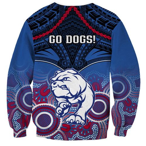 Bulldogs Football Sweatshirt Doggies Aboriginal Mix Polynesian Pattern LT14