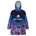Bulldogs Football Wearable Blanket Hoodie Doggies Aboriginal Mix Polynesian Pattern LT14