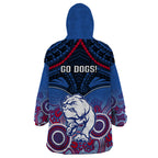 Bulldogs Football Wearable Blanket Hoodie Doggies Aboriginal Mix Polynesian Pattern LT14