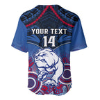 Personalised Bulldogs Football Baseball Jersey Doggies Aboriginal Mix Polynesian Pattern LT14