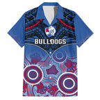 Personalised Bulldogs Football Hawaiian Shirt Doggies Aboriginal Mix Polynesian Pattern LT14