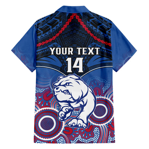 Personalised Bulldogs Football Hawaiian Shirt Doggies Aboriginal Mix Polynesian Pattern LT14
