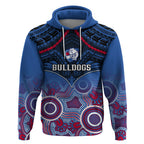 Personalised Bulldogs Football Hoodie Doggies Aboriginal Mix Polynesian Pattern LT14