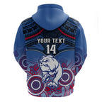 Personalised Bulldogs Football Hoodie Doggies Aboriginal Mix Polynesian Pattern LT14