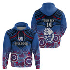 Personalised Bulldogs Football Hoodie Doggies Aboriginal Mix Polynesian Pattern LT14