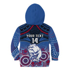 Personalised Bulldogs Football Kid Hoodie Doggies Aboriginal Mix Polynesian Pattern LT14