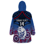 Personalised Bulldogs Football Wearable Blanket Hoodie Doggies Aboriginal Mix Polynesian Pattern LT14