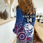 Personalised Bulldogs Football Women Casual Shirt Doggies Aboriginal Mix Polynesian Pattern LT14