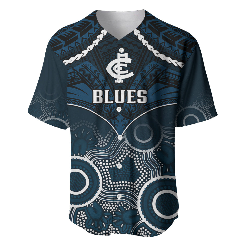 personalised-carlton-football-baseball-jersey-blues-aboriginal-mix-polynesian-pattern