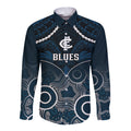 personalised-carlton-football-long-sleeve-button-shirt-blues-aboriginal-mix-polynesian-pattern