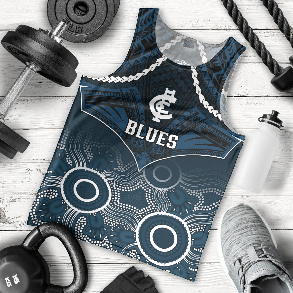 personalised-carlton-football-men-tank-top-blues-aboriginal-mix-polynesian-pattern