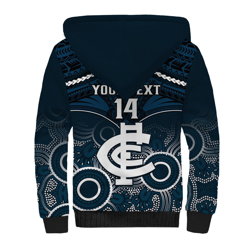 personalised-carlton-football-sherpa-hoodie-blues-aboriginal-mix-polynesian-pattern