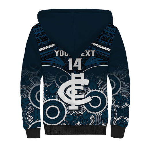 personalised-carlton-football-sherpa-hoodie-blues-aboriginal-mix-polynesian-pattern