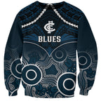 personalised-carlton-football-sweatshirt-blues-aboriginal-mix-polynesian-pattern