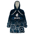 personalised-carlton-football-wearable-blanket-hoodie-blues-aboriginal-mix-polynesian-pattern