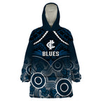 personalised-carlton-football-wearable-blanket-hoodie-blues-aboriginal-mix-polynesian-pattern