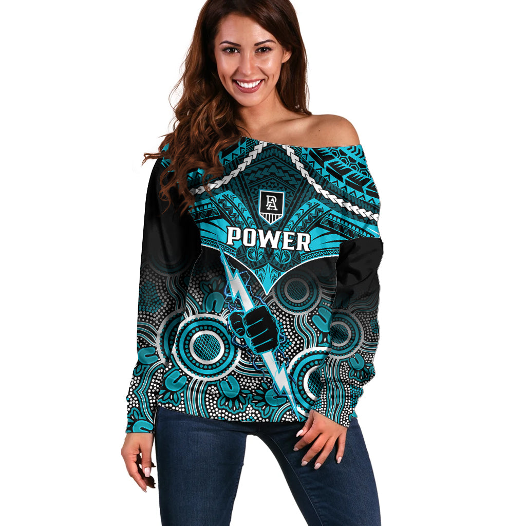 port-adelaide-football-off-shoulder-sweater-power-aboriginal-mix-polynesian-pattern