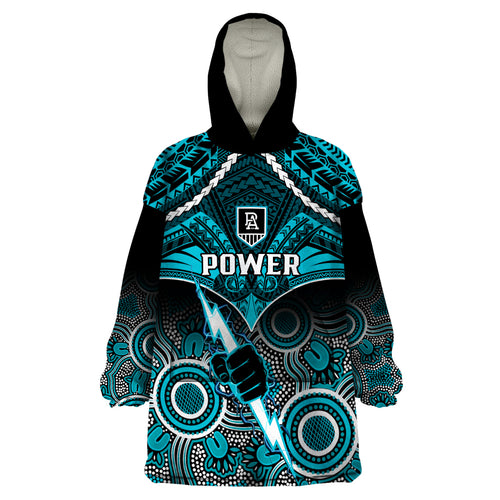 port-adelaide-football-wearable-blanket-hoodie-power-aboriginal-mix-polynesian-pattern