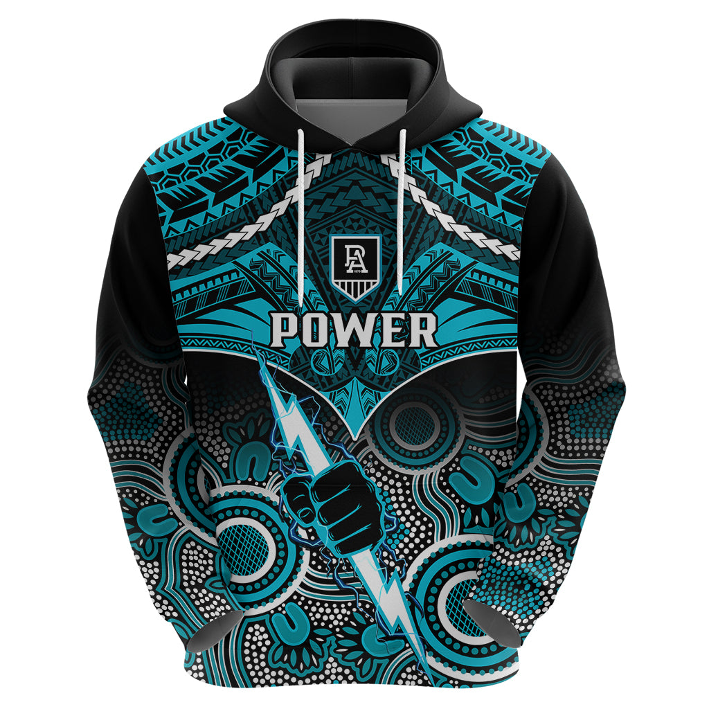 personalised-port-adelaide-football-hoodie-power-aboriginal-mix-polynesian-pattern
