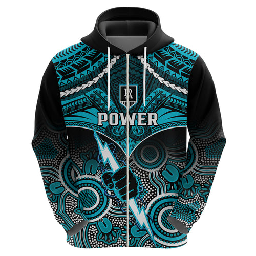 personalised-port-adelaide-football-hoodie-power-aboriginal-mix-polynesian-pattern