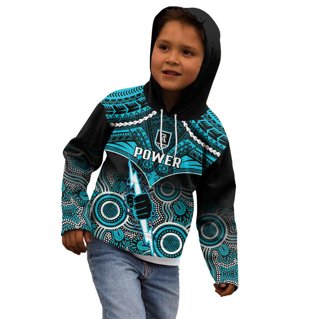 personalised-port-adelaide-football-kid-hoodie-power-aboriginal-mix-polynesian-pattern