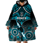 personalised-port-adelaide-football-wearable-blanket-hoodie-power-aboriginal-mix-polynesian-pattern