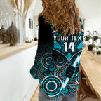Personalised Port Adelaide Football Women Casual Shirt Power Aboriginal Mix Polynesian Pattern LT14