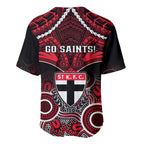 St Kilda Football Baseball Jersey Saints Aboriginal Mix Polynesian Pattern LT14