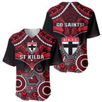 St Kilda Football Baseball Jersey Saints Aboriginal Mix Polynesian Pattern LT14