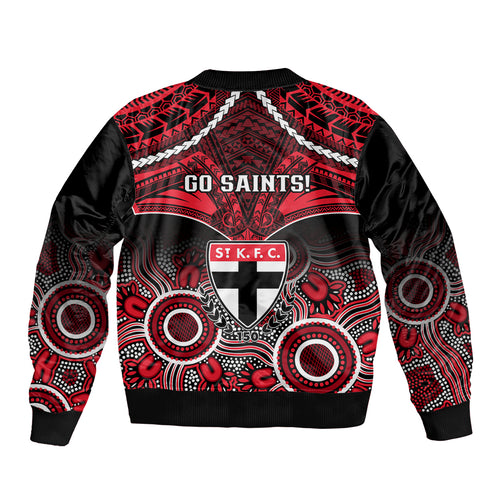 St Kilda Football Bomber Jacket Saints Aboriginal Mix Polynesian Pattern LT14
