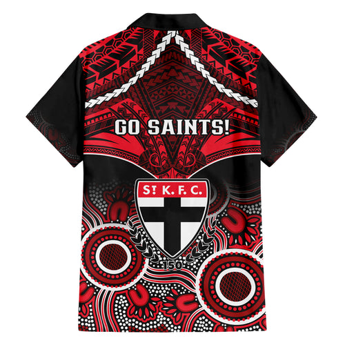 St Kilda Football Hawaiian Shirt Saints Aboriginal Mix Polynesian Pattern LT14